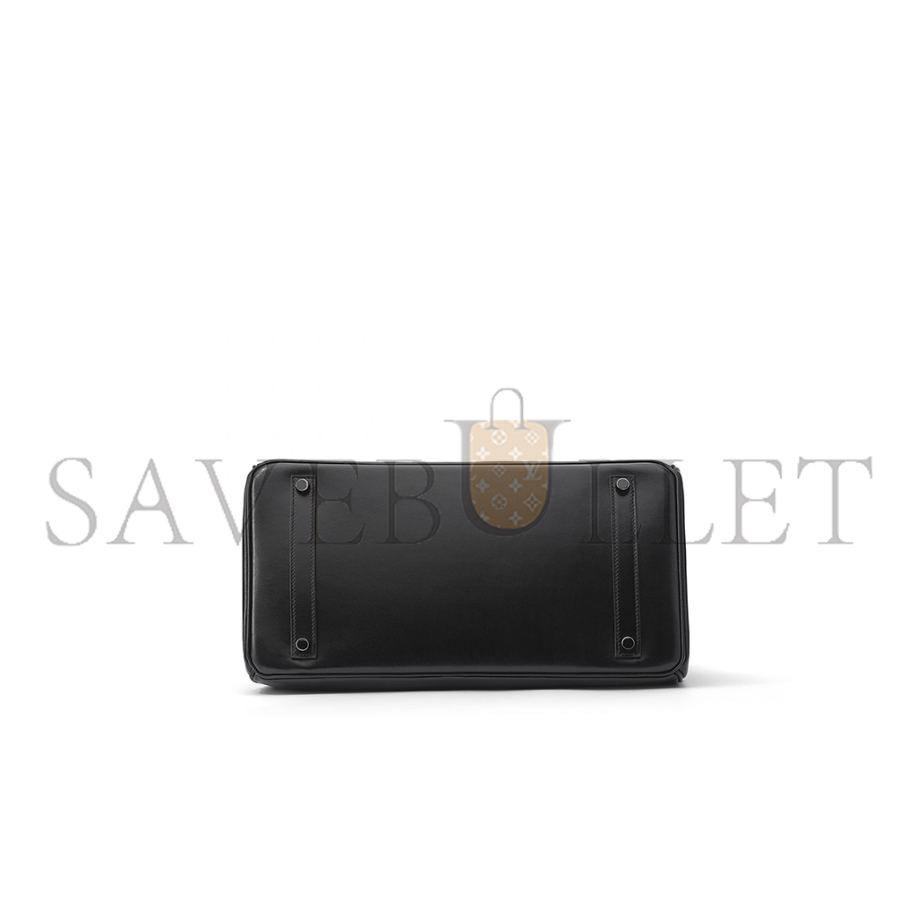 H**mes birkin 35 box leather black bag h028698ck89 (35*25*18cm)